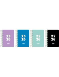 ENRI AGENDA ESCOLAR TEENS ESPIRAL 8º DP T/PLÁSTICO C/SURTIDOS 2025-2026 CASTELLANO - Pack de 5 unidades